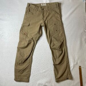 Fjallraven Vidda Pro Regular Pants Mens 33-34 Tan G-1000 Cargo Hiking Outdoor